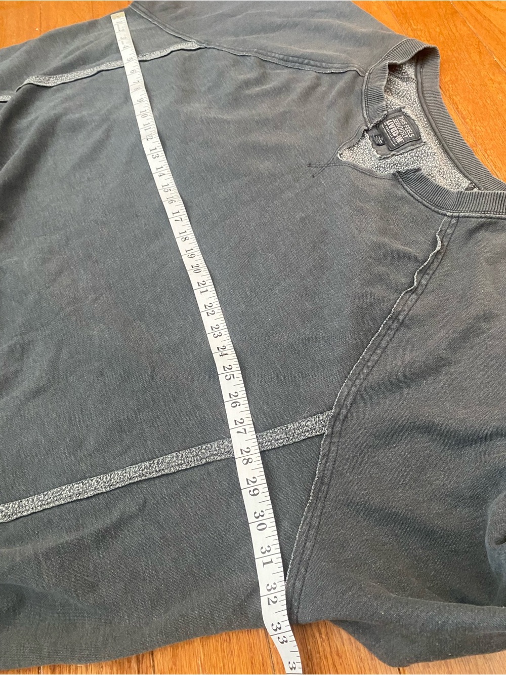 American Eagle Lived-In Oversized Raw Hem Sweatshirt XXL Charcoal Gray - Picture 10 of 11